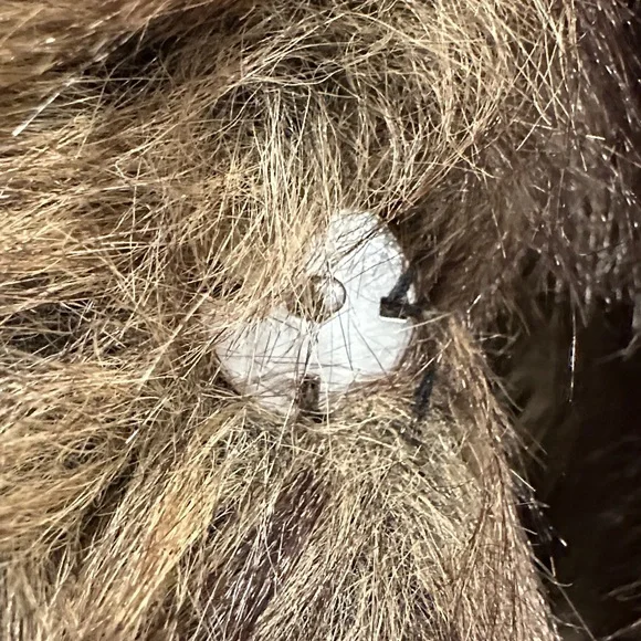 NWT Oversized Faux Fur Coat sz Large Brown Strip - Picture 10 of 11